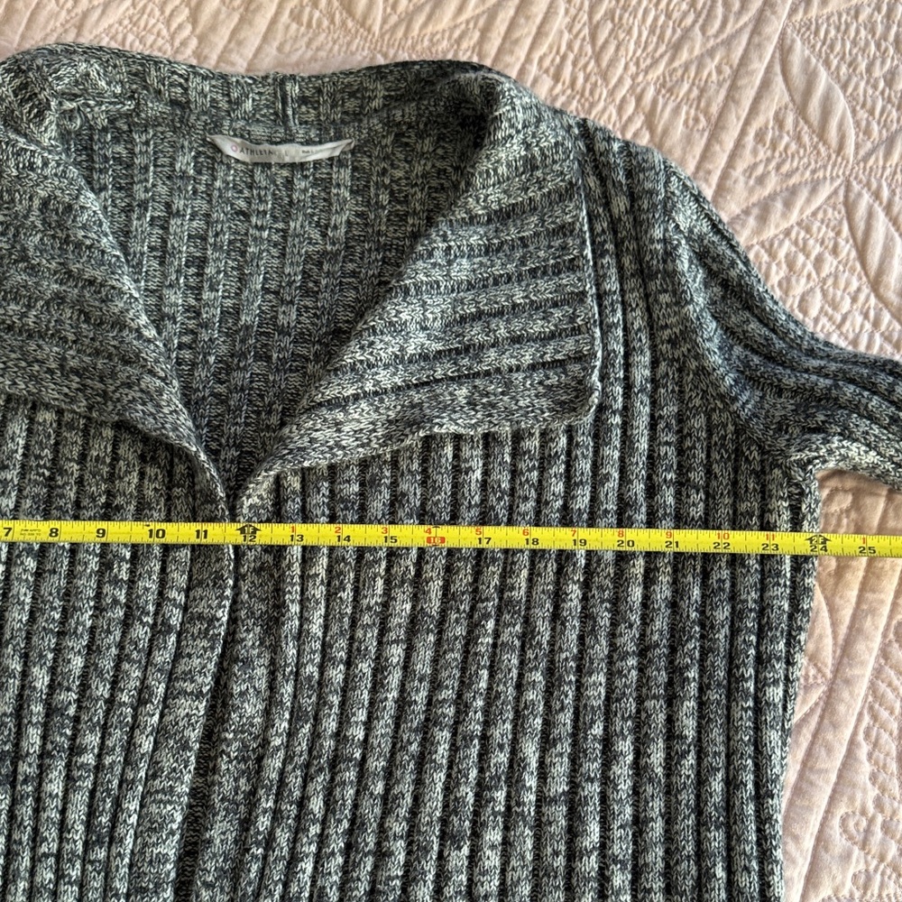 Athleta Charcoal Marled Gray Marino Extra Fine Wool Women's Heavyweight Cardigan - Picture 10 of 12